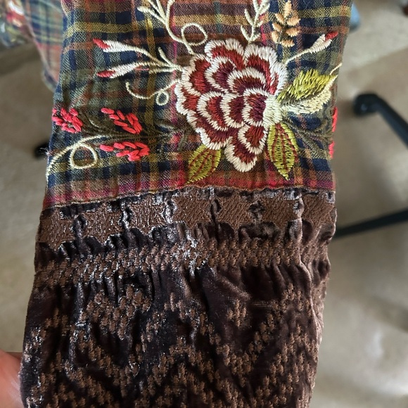 Johnny Was Plaid Embroidered Blouse - Picture 6 of 8